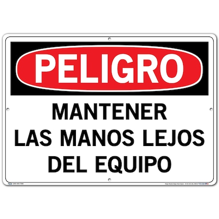 Vestil Aluminum Sign, 14-1/2" Height, 20-1/2" Width, Aluminum, Rectangle, Spanish SI-D-10-E-AL-040-S
